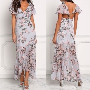 Love Culture Cross Strap Floral Maxi Dress